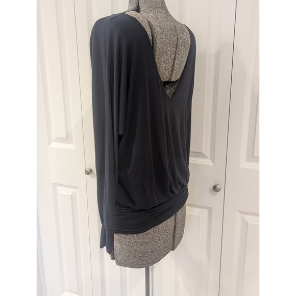 Slate gray TART tunic shirt. Soft flowy with side touching. V scoop in back - Picture 3 of 12